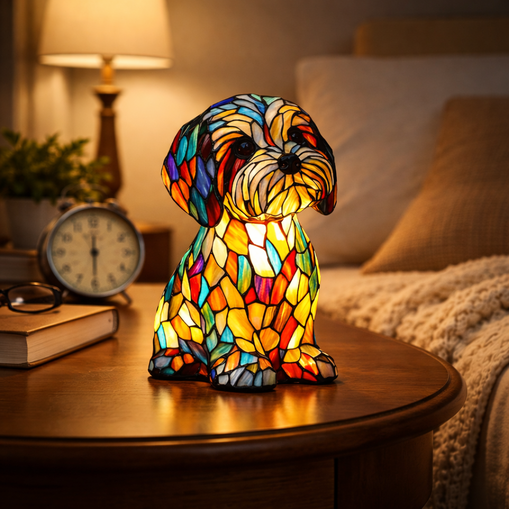 Thermabuild | Stained Glass Dog Lamp