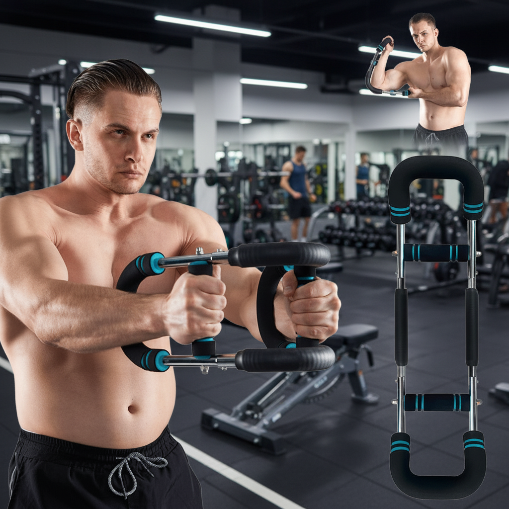 Thermabuild | Adjustable Power Twister – Strengthen Forearms, Triceps & Chest – Durable, Portable Strength Training Bar – Adjustable Resistance