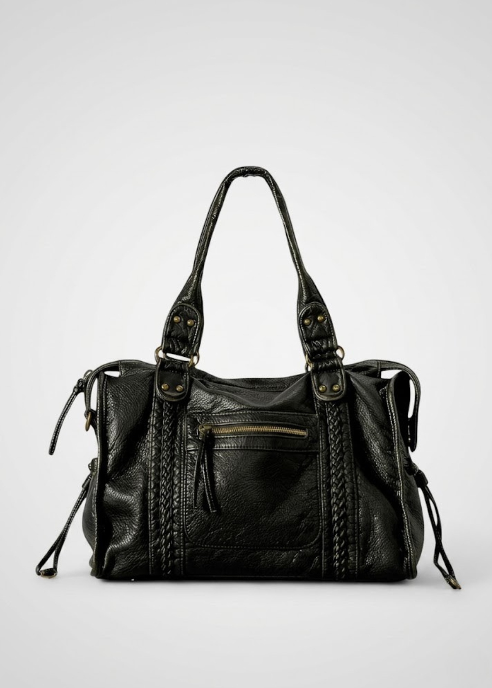 Thermabuild | black handbag for school with zipper pockets