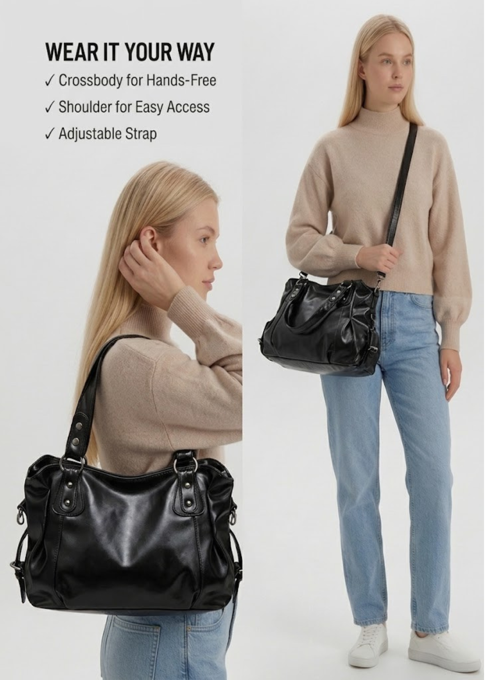 Thermabuild | Large black handbag for school