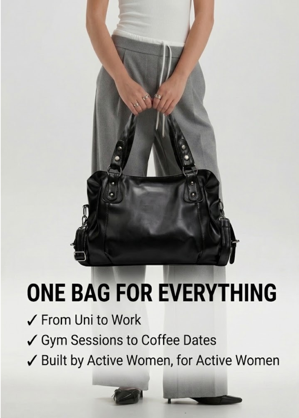 Thermabuild | Large black handbag for school