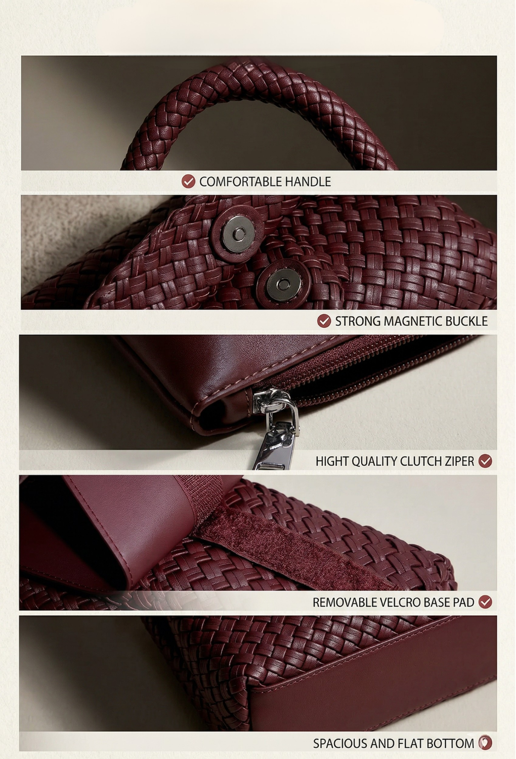 Thermabuild | Woven Leather work bag for ladies