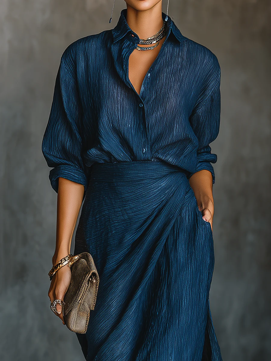 Thermabuild | Women's Wrap Top & Maxi Skirt Two-Piece Set