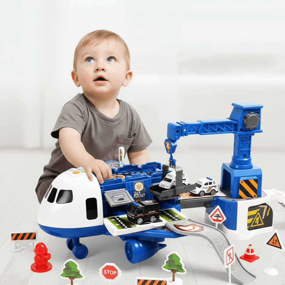 Thermabuild | ADVENTURE AIRPLANE & VEHICLE SET – Airplane Toy Set for Imaginative Kids