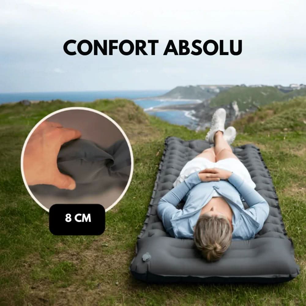 Thermabuild | Inflatable Camping Mattress with Foot Pump & Built-In Pillow