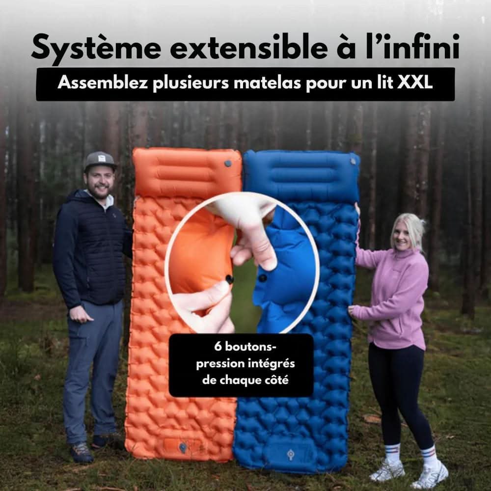 Thermabuild | Inflatable Camping Mattress with Foot Pump & Built-In Pillow