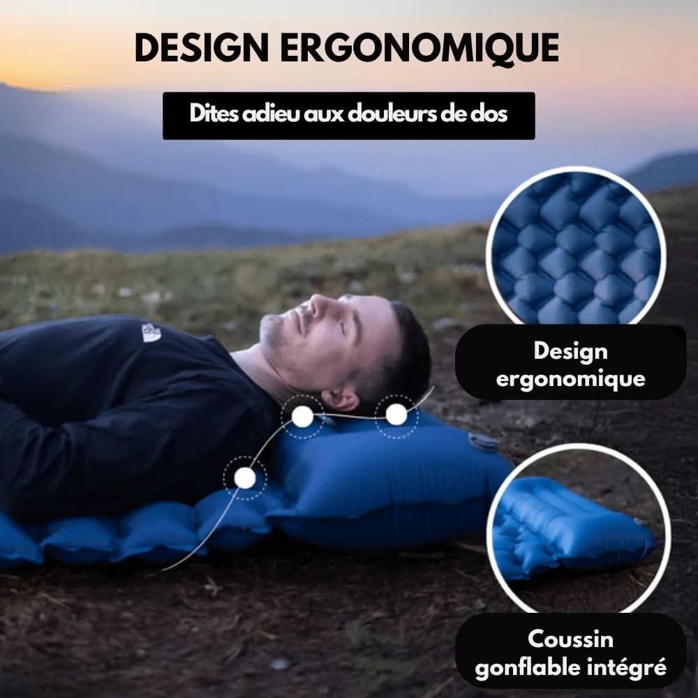 Thermabuild | Inflatable Camping Mattress with Foot Pump & Built-In Pillow
