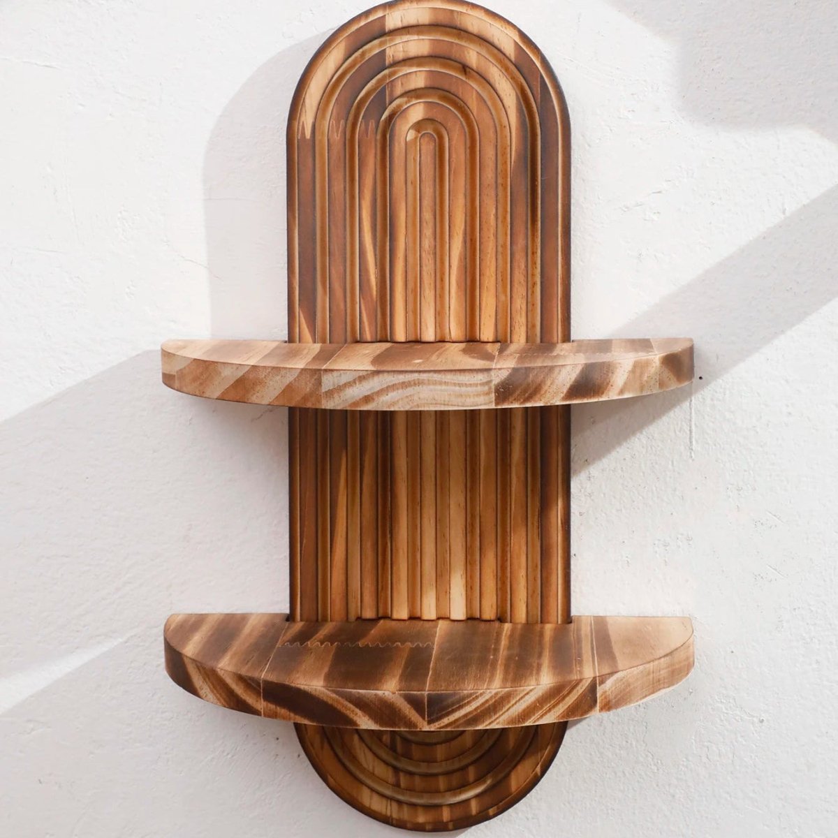 Thermabuild | Boho Geometric Wooden Floating Shelves for Stylish Wall Storage