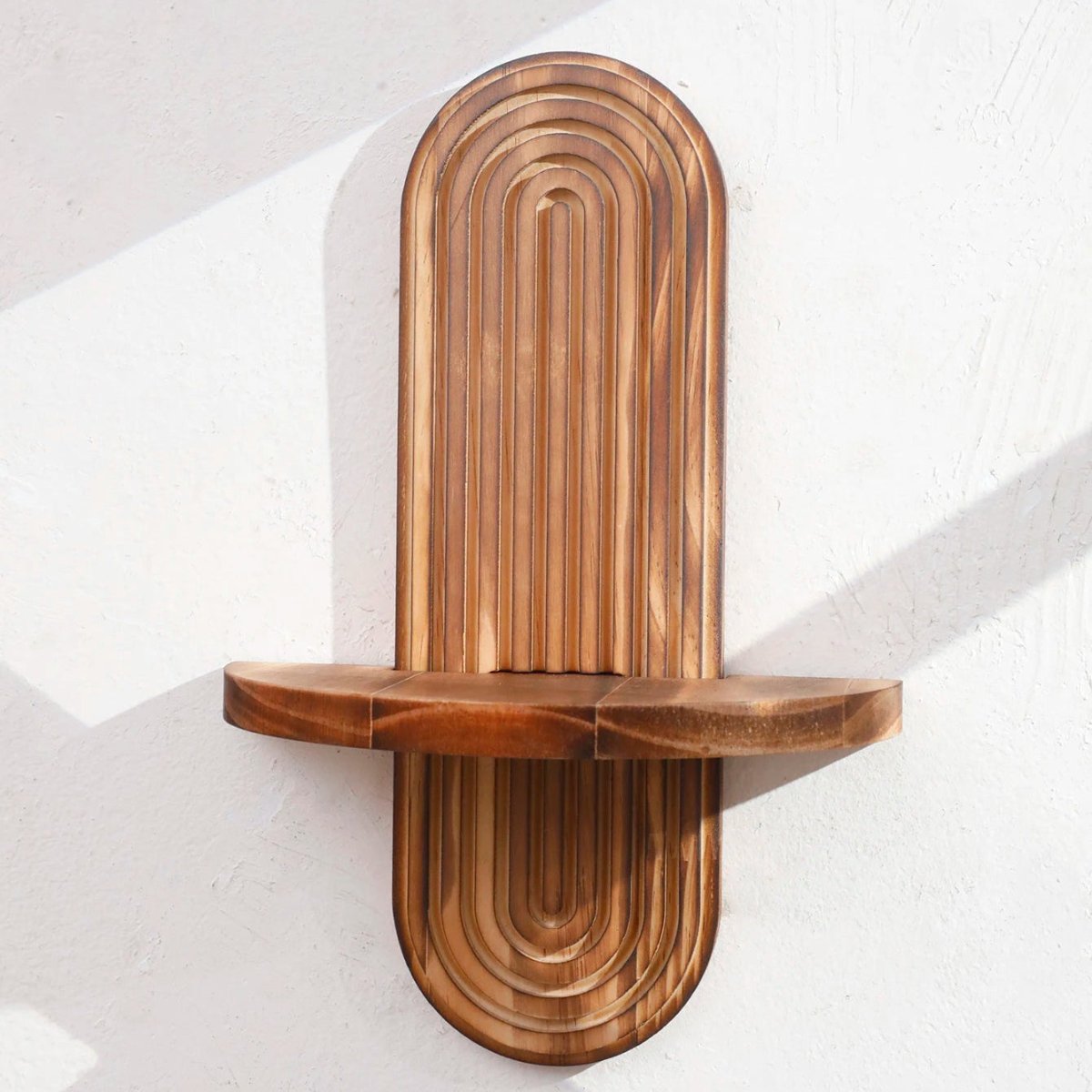 Thermabuild | Boho Geometric Wooden Floating Shelves for Stylish Wall Storage
