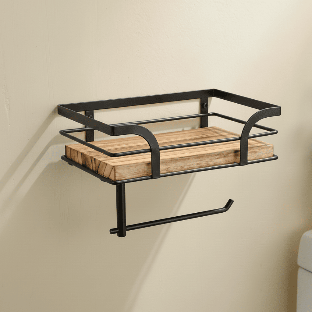 Thermabuild | Wrought Iron Decorative Wall Rack for Towels and Bath Accessories