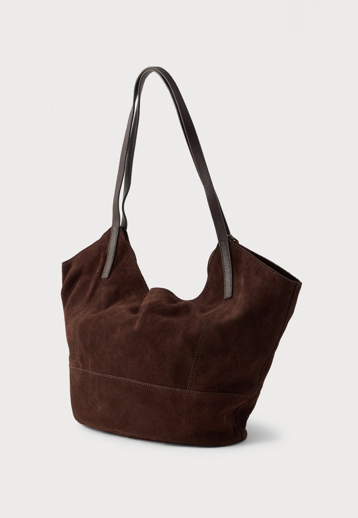 Thermabuild | Chocolate Brown Suede & Leather Tote Bag