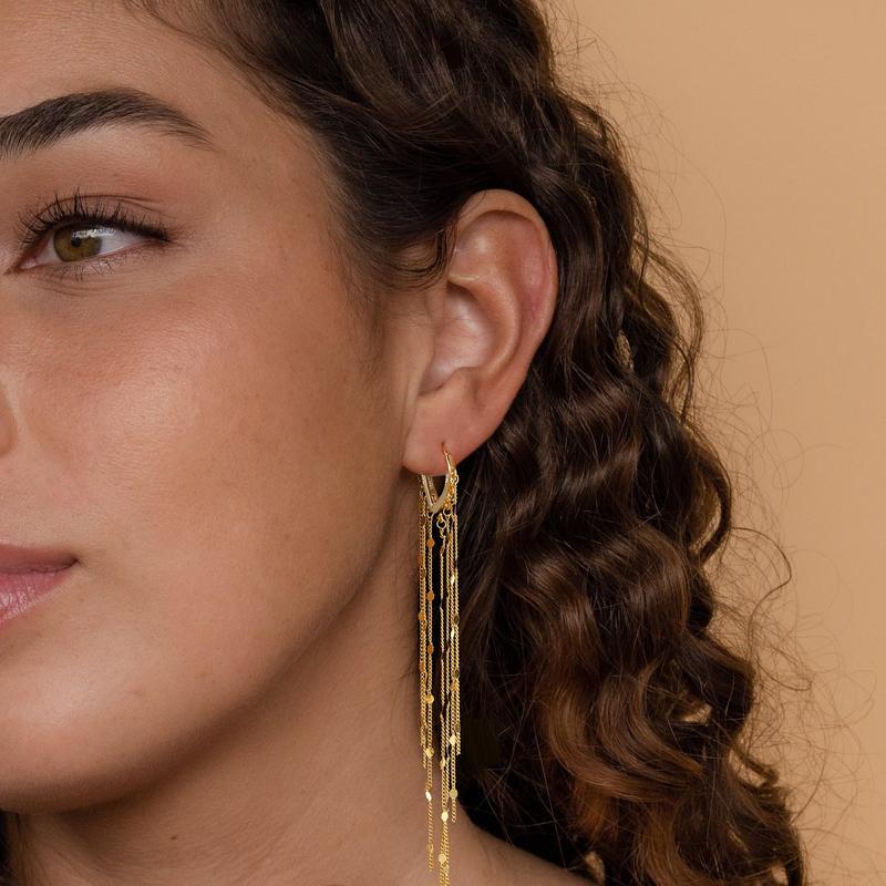 Thermabuild | 14K Gold-Plated Long Tassel Earrings