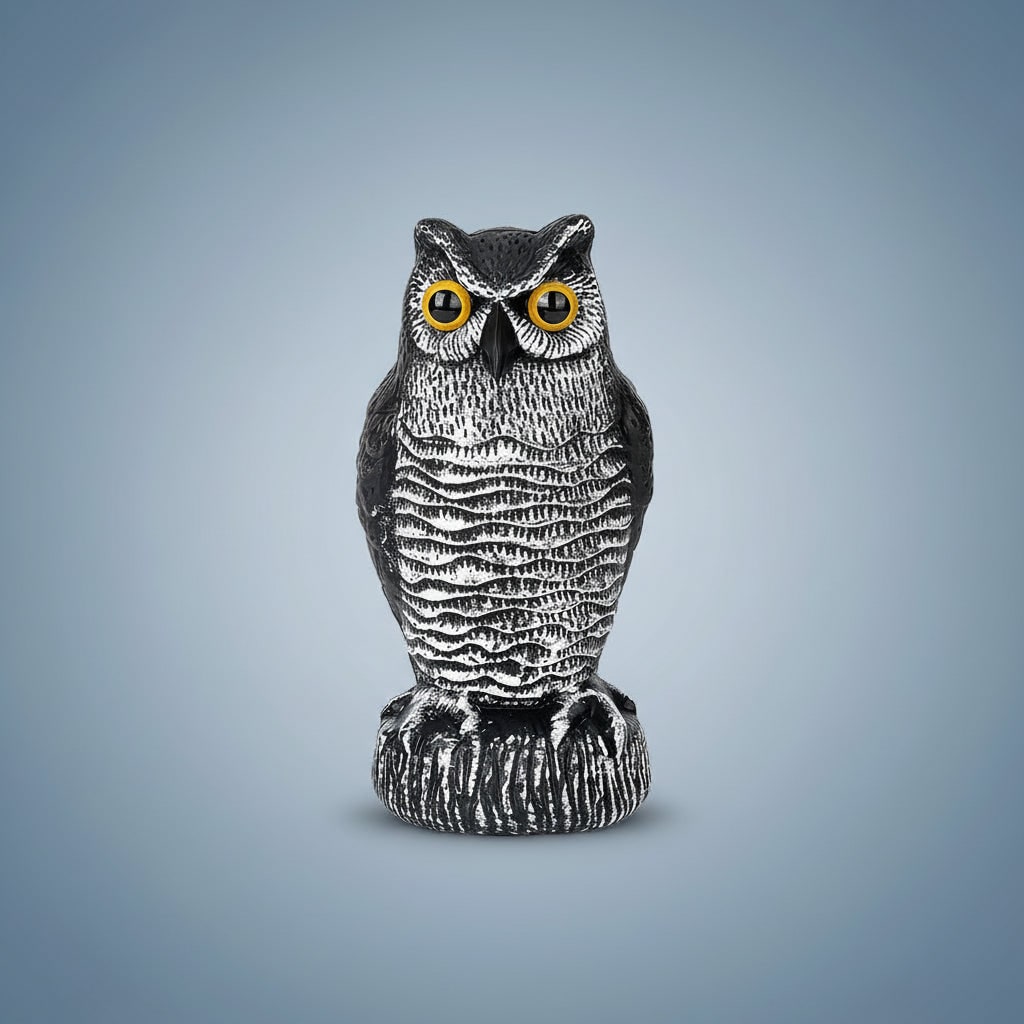 Thermabuild | Halloween Owl Decoy Statue with Bird Deterrent Scarecrow Design Outdoor