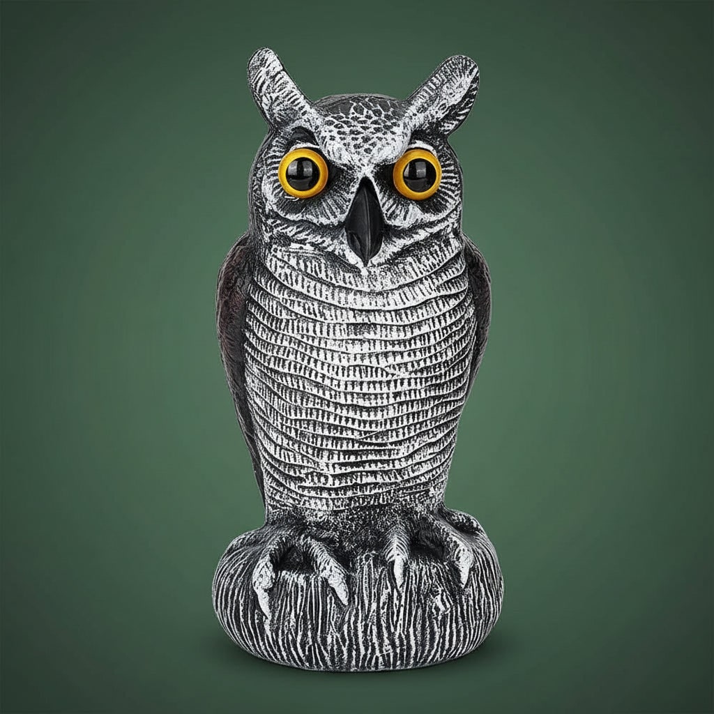 Thermabuild | Halloween Owl Decoy Statue with Bird Deterrent Scarecrow Design Outdoor