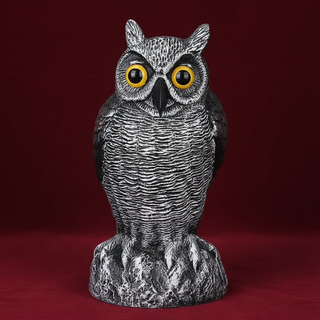 Thermabuild | Halloween Owl Decoy Statue with Bird Deterrent Scarecrow Design Outdoor