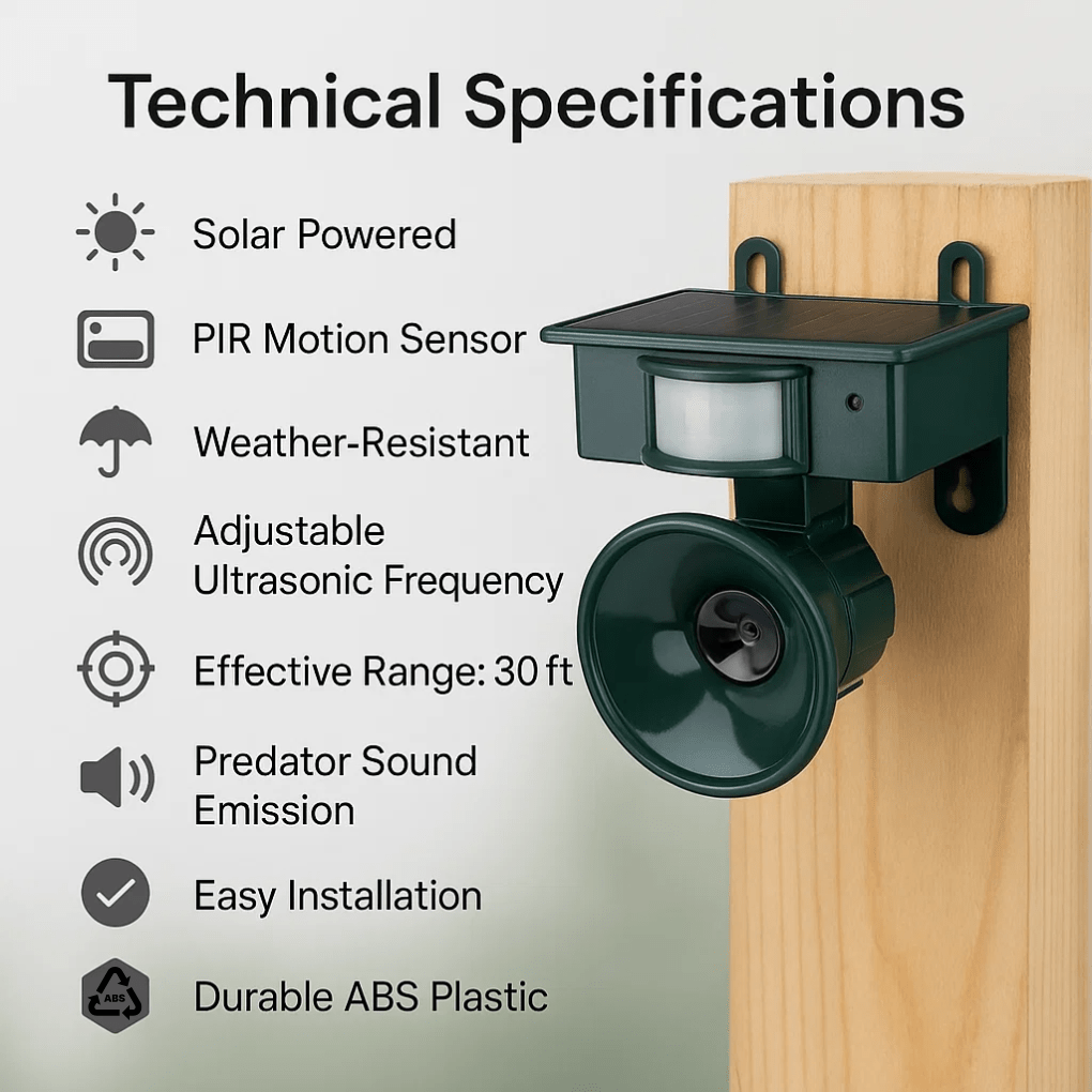 Thermabuild | Motion-Activated Bird Repeller for Quiet & Clean Outdoor Spaces