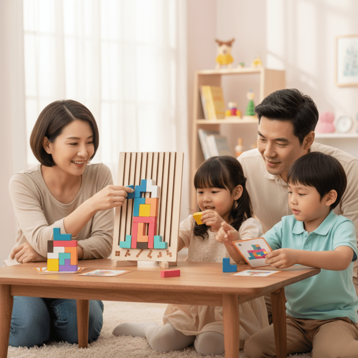 Thermabuild | Montessori Wood Tetris Stacking Toy for Learning and Play