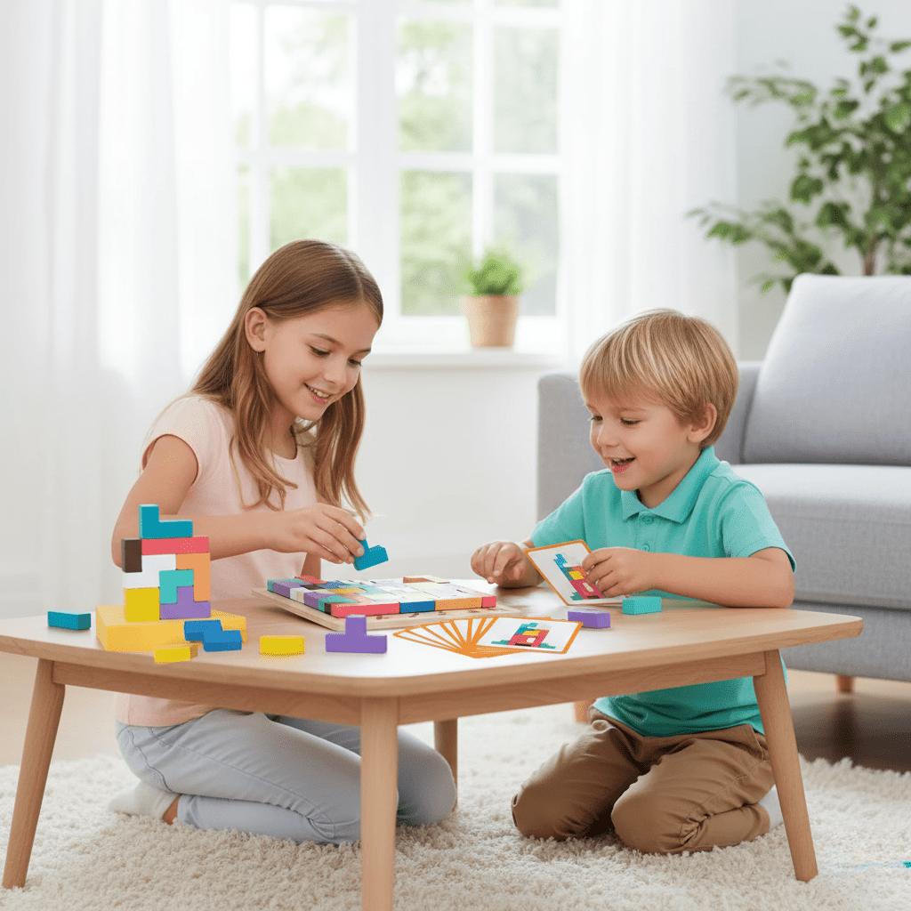 Thermabuild | Montessori Wood Tetris Stacking Toy for Learning and Play