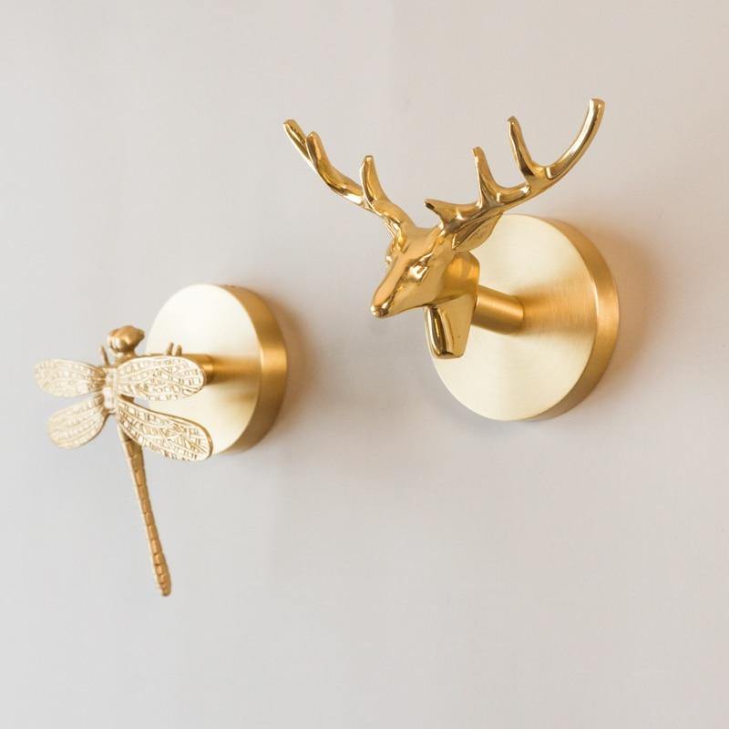 Thermabuild | Decorative Brass Animal Coat Rack with Gold Finish