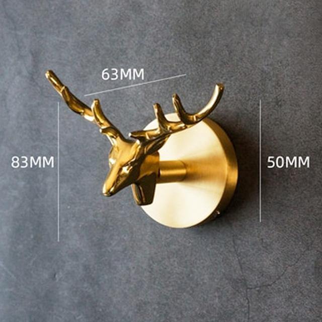 Thermabuild | Decorative Brass Animal Coat Rack with Gold Finish