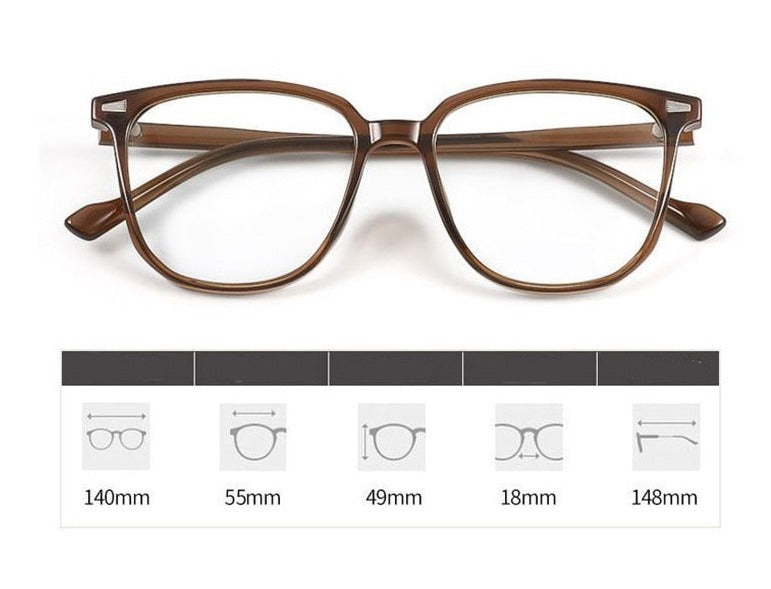 Thermabuild | Unisex Myopia Prescription Glasses with Blue Light Blocking Lenses - Lightweight Plastic Frame Eyewear for Nearsighted Vision Correction