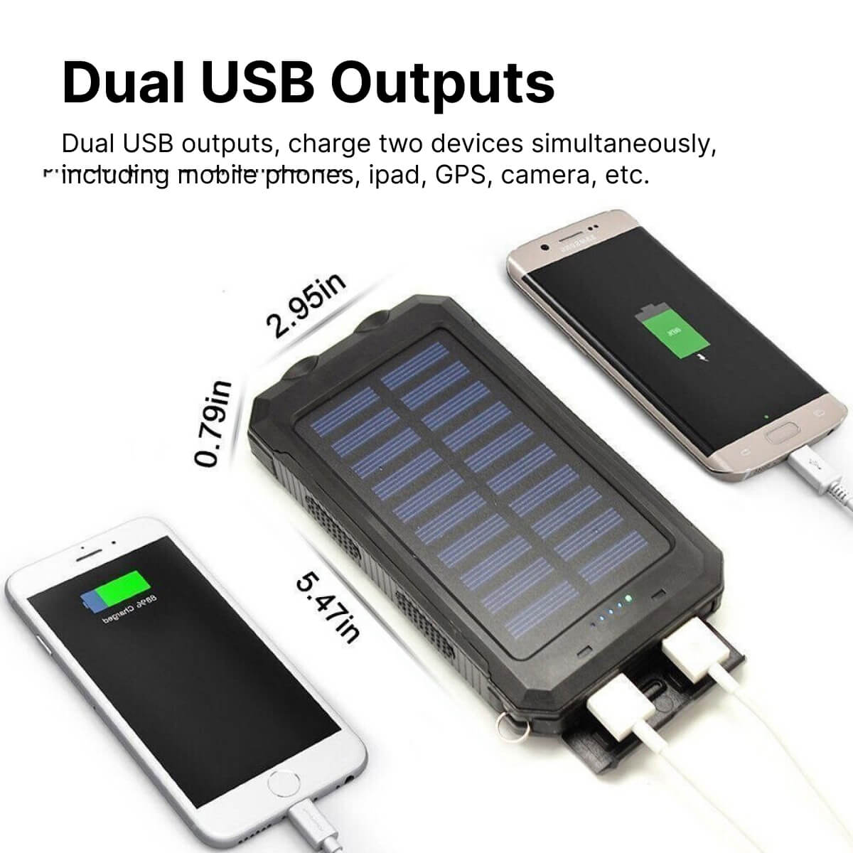 Thermabuild | 500000 MAH Solar Charger, Waterproof Power Bank, External