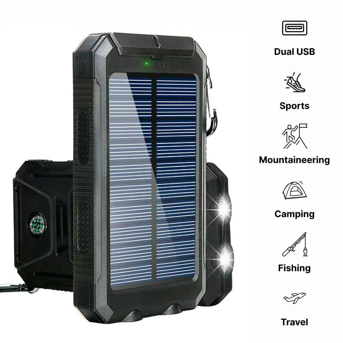 Thermabuild | 500000 MAH Solar Charger, Waterproof Power Bank, External