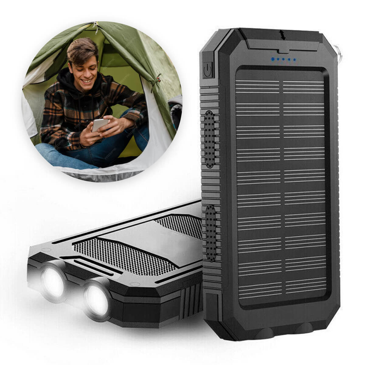 Thermabuild | 500000 MAH Solar Charger, Waterproof Power Bank, External