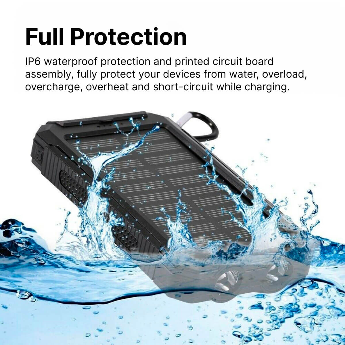 Thermabuild | 500000 MAH Solar Charger, Waterproof Power Bank, External