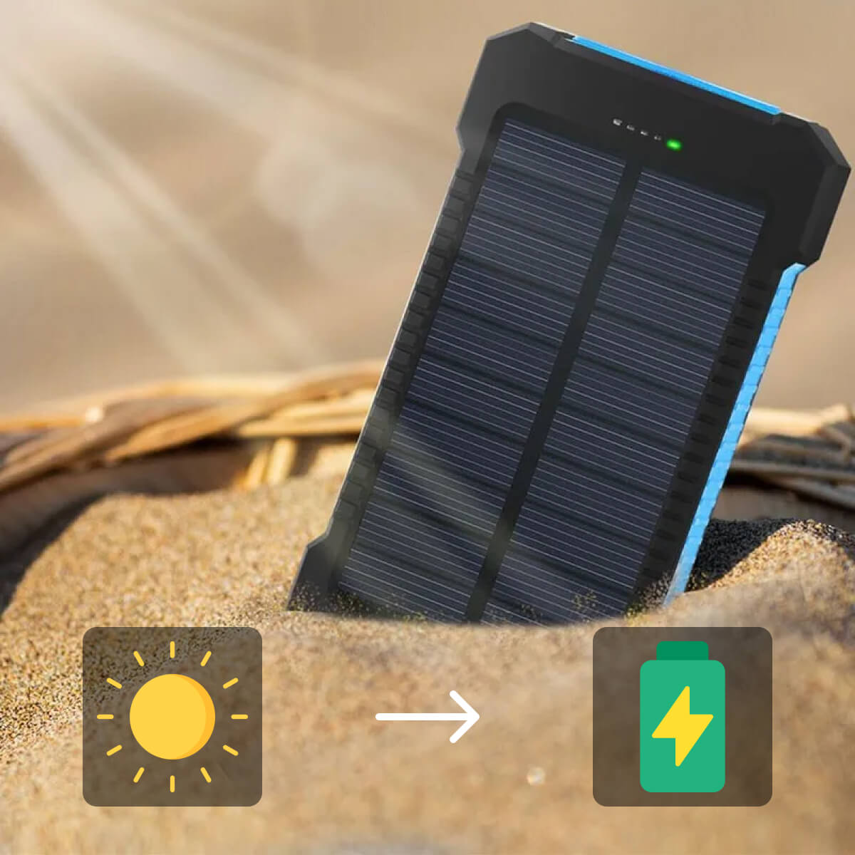 Thermabuild | 500000 MAH Solar Charger, Waterproof Power Bank, External
