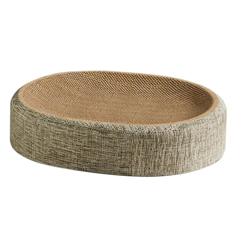 Thermabuild | Oval Sisal Cat Bed with Durable Scratch Surface and Soft Rest
