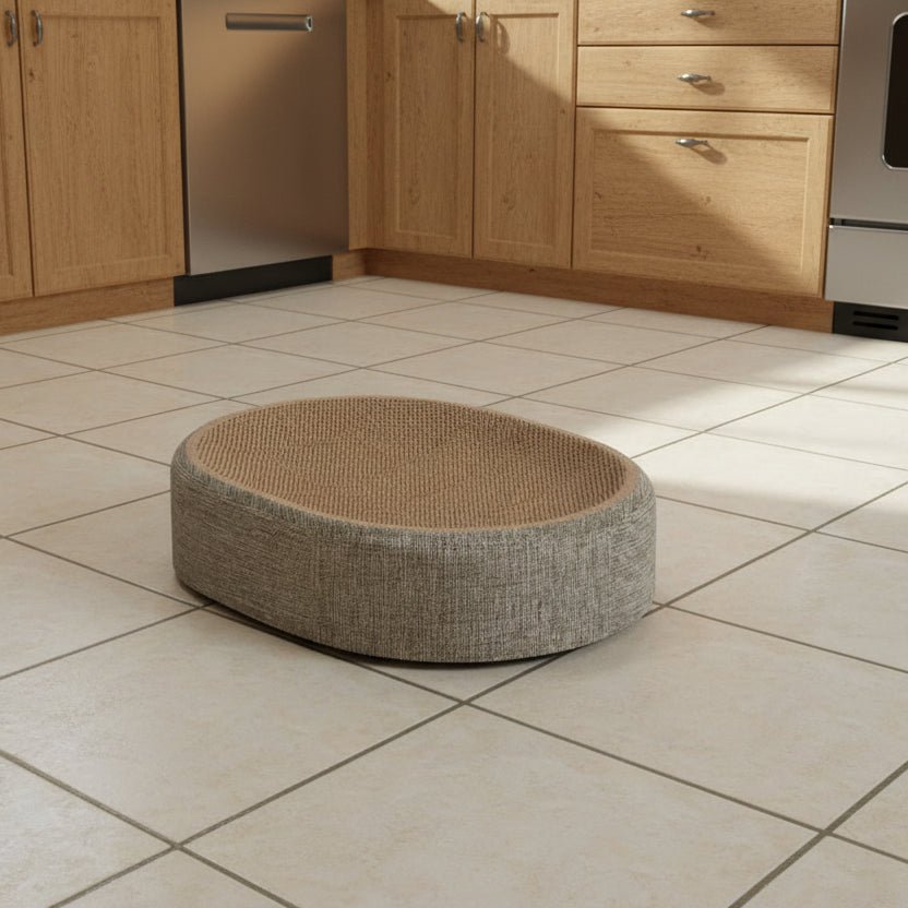 Thermabuild | Oval Sisal Cat Bed with Durable Scratch Surface and Soft Rest