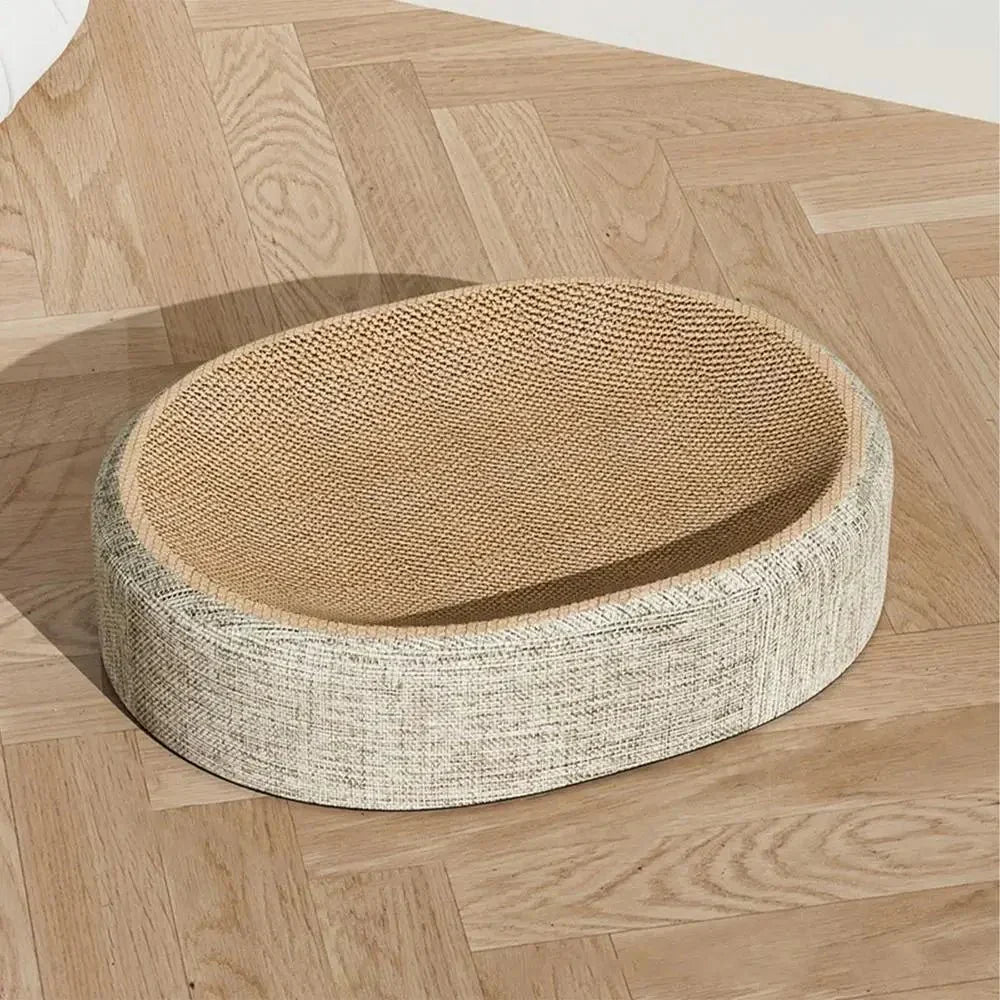 Thermabuild | Oval Sisal Cat Bed with Durable Scratch Surface and Soft Rest