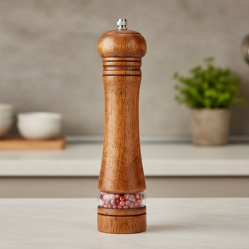 Thermabuild | Elegant Wooden Pepper and Salt Grinder with Adjustable Coarseness