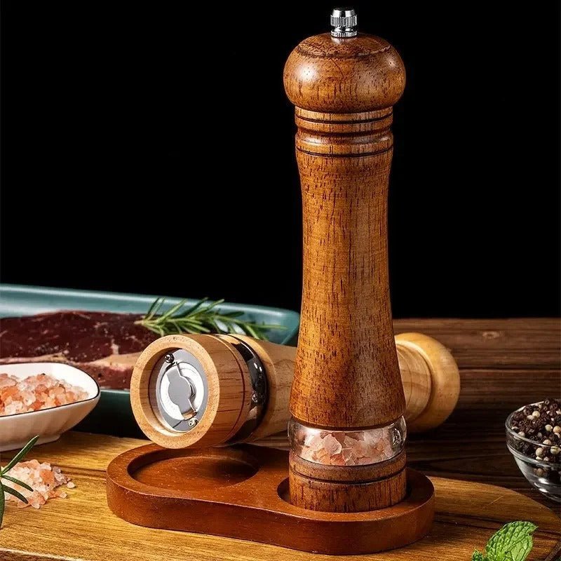 Thermabuild | Elegant Wooden Pepper and Salt Grinder with Adjustable Coarseness