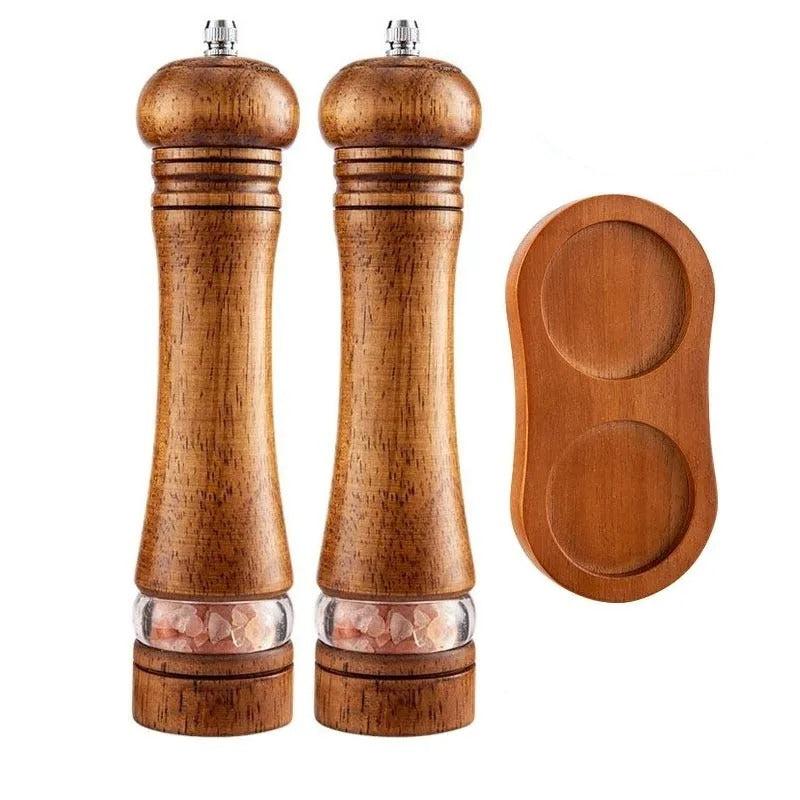 Thermabuild | Elegant Wooden Pepper and Salt Grinder with Adjustable Coarseness