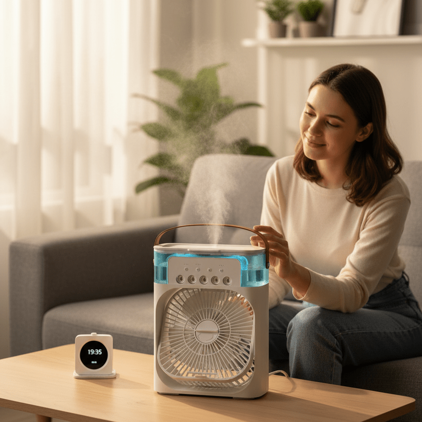 Thermabuild | Compact – Desktop Evaporative Mini Cooler for Personal Spot Relief