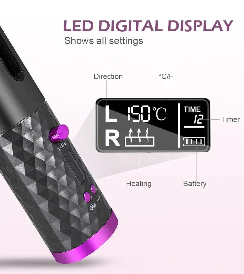 Thermabuild | Wireless Automatic Curling Iron for Effortless Curls Anywhere