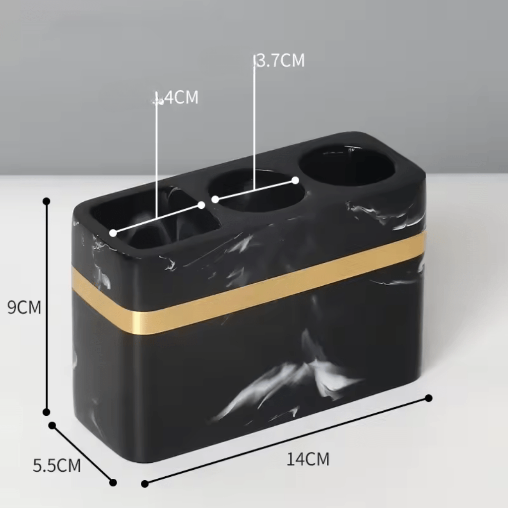 Thermabuild | Elegant Black Marble Accent Tray for Luxury Bathroom Decor