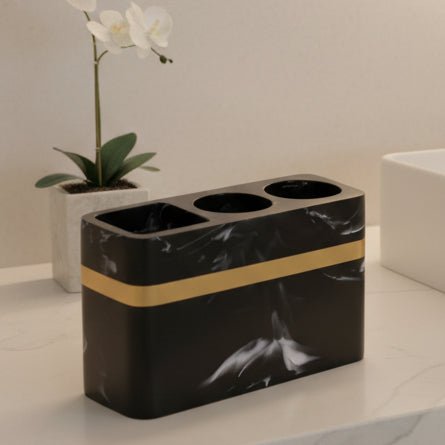 Thermabuild | Elegant Black Marble Accent Tray for Luxury Bathroom Decor