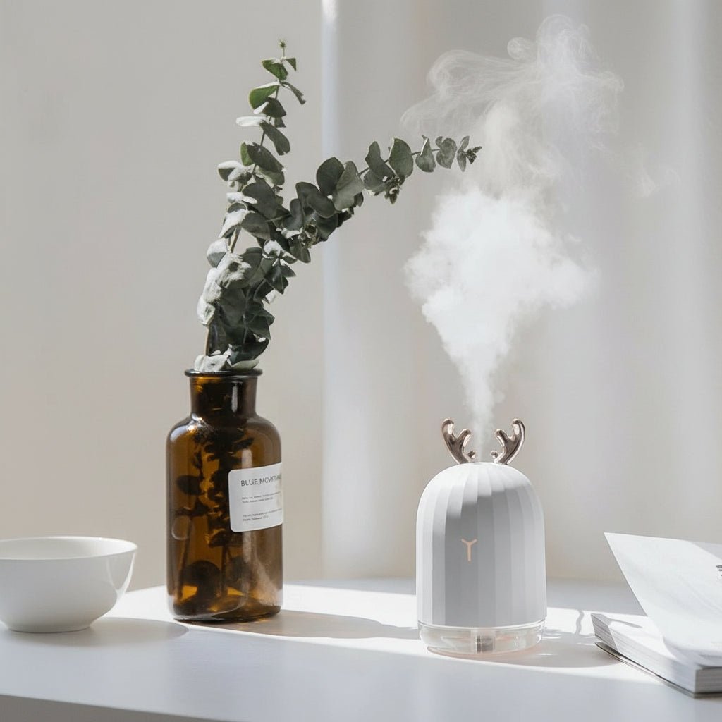 Thermabuild | Mini Deer Humidifier, Ultra Quiet with Color LED Lights & Automatic Shutdown