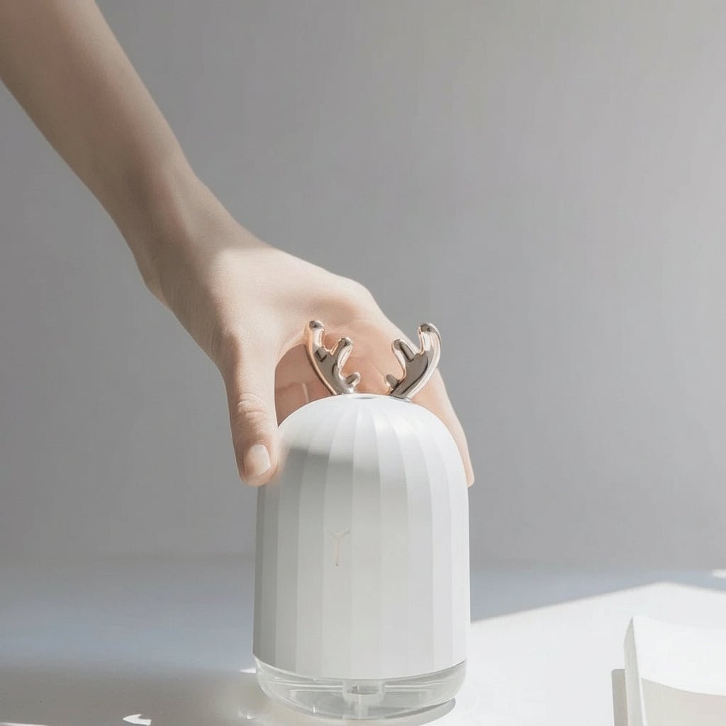 Thermabuild | Mini Deer Humidifier, Ultra Quiet with Color LED Lights & Automatic Shutdown