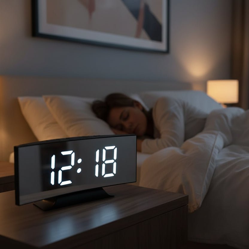 Thermabuild | Sleek Digital Alarm Clock with Large LED Display & Noiseless Design