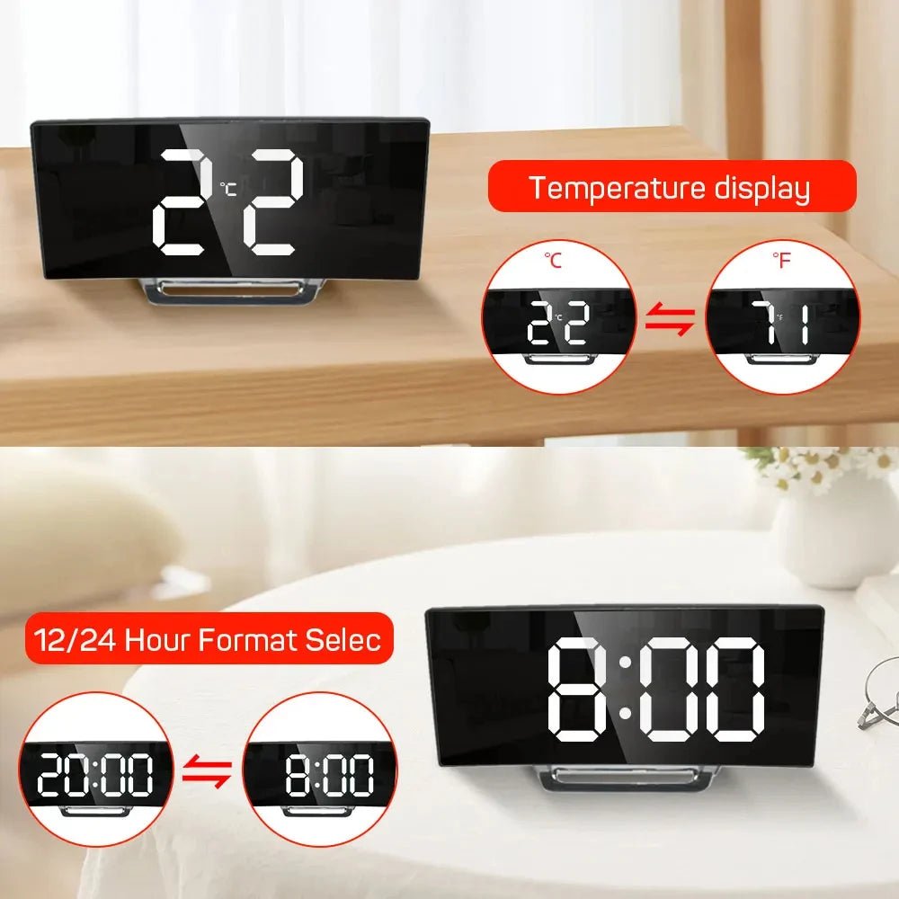 Thermabuild | Sleek Digital Alarm Clock with Large LED Display & Noiseless Design