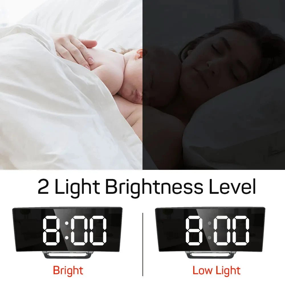 Thermabuild | Sleek Digital Alarm Clock with Large LED Display & Noiseless Design