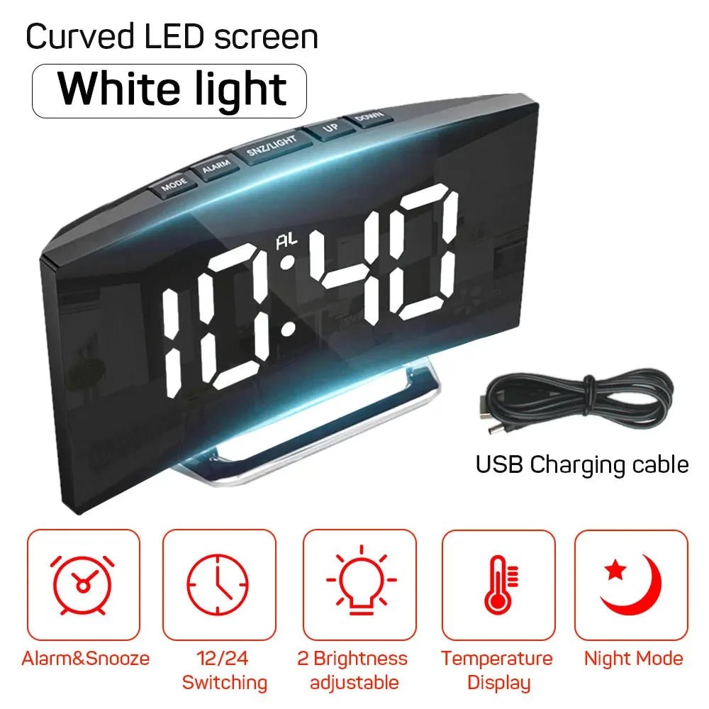 Thermabuild | Sleek Digital Alarm Clock with Large LED Display & Noiseless Design