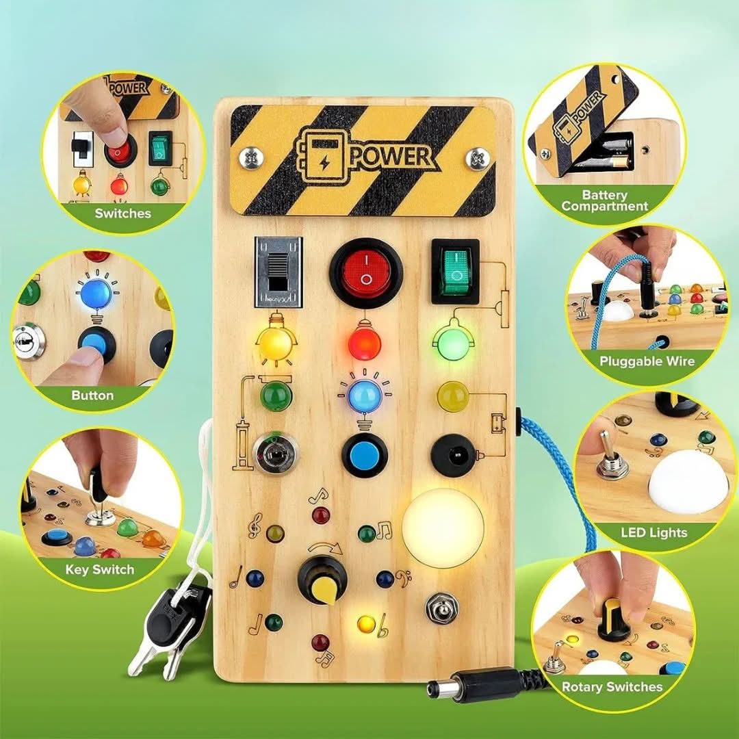 Thermabuild | Montessori Busy Board for Toddlers to Explore, Learn & Develop Fine Motor Skills