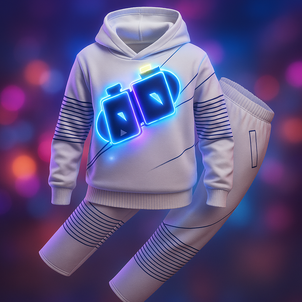 Thermabuild | Dj Costume with LED Mask and Light-Up Chest Graphic for Kids''' Disc Jockey