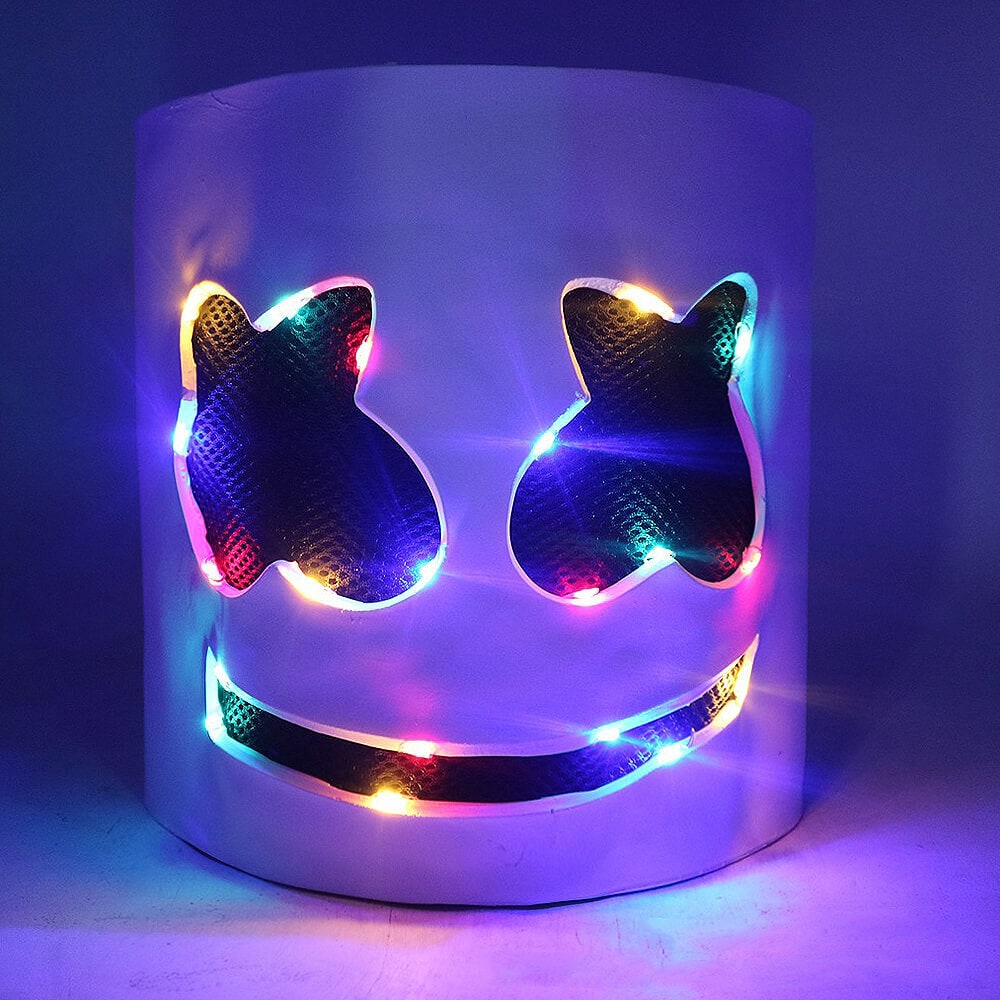 Thermabuild | Dj Costume with LED Mask and Light-Up Chest Graphic for Kids''' Disc Jockey
