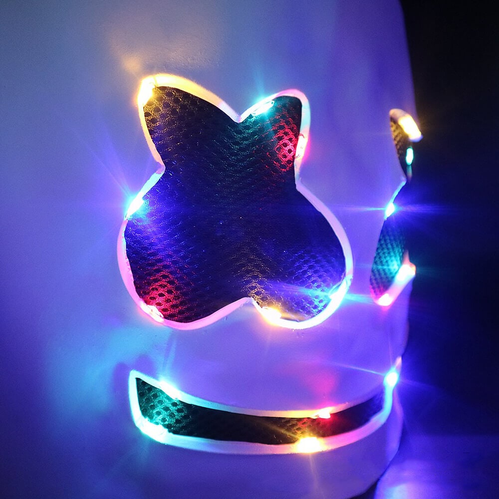 Thermabuild | Dj Costume with LED Mask and Light-Up Chest Graphic for Kids''' Disc Jockey